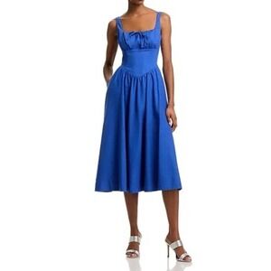 Aqua Women's Royal‎ Blue Rayon Blend Midi Dress - Casual Cocktail